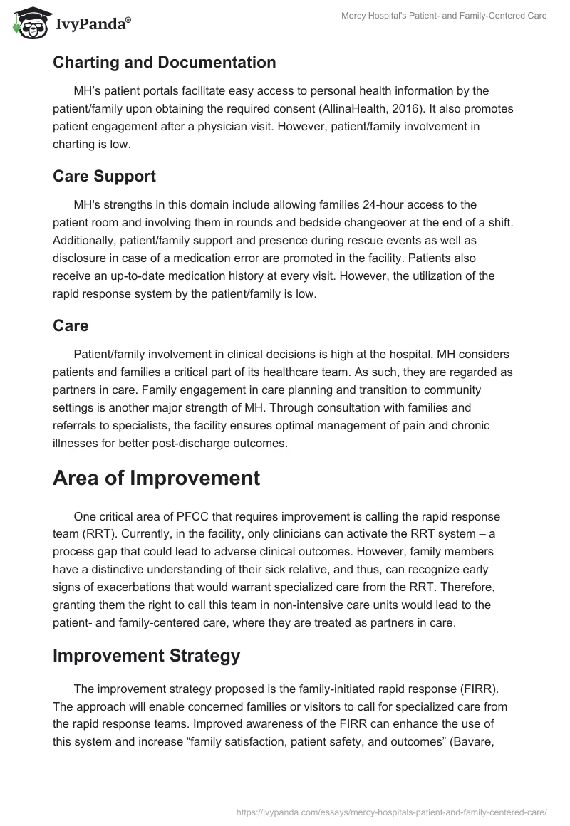 Mercy Hospital's Patient- and Family-Centered Care. Page 5