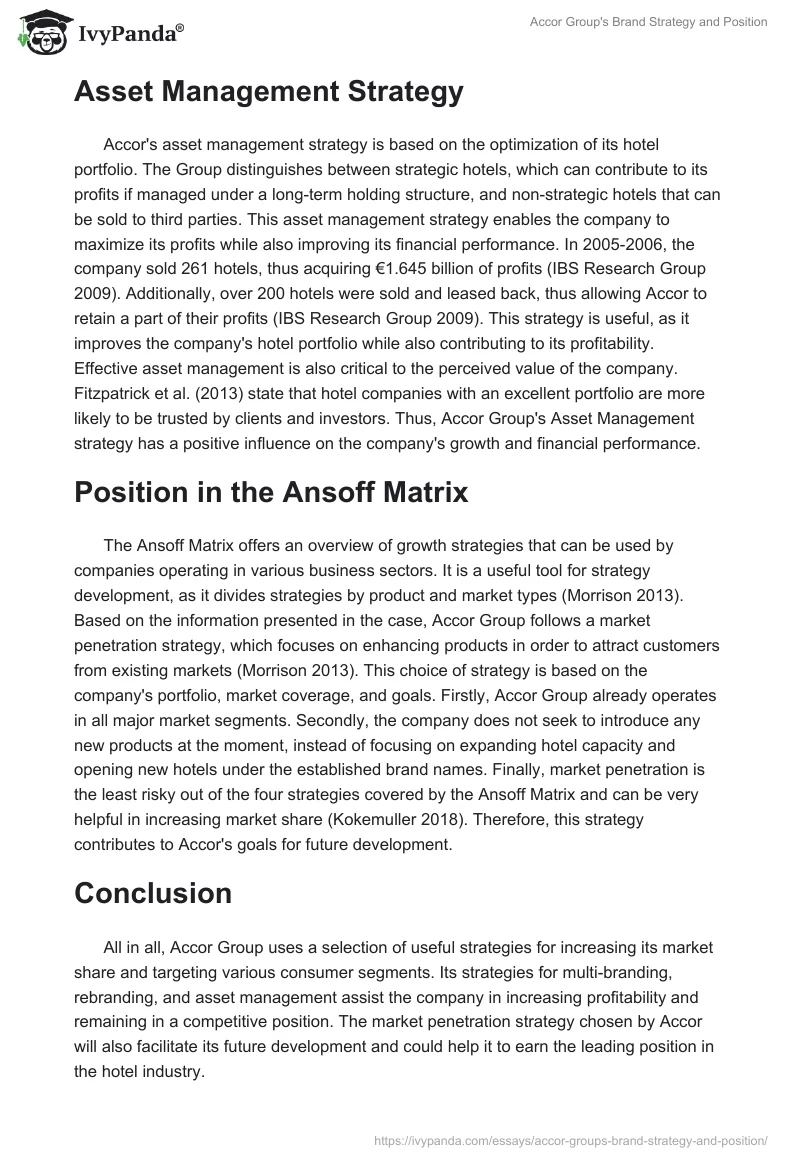 Accor Group's Brand Strategy and Position. Page 4