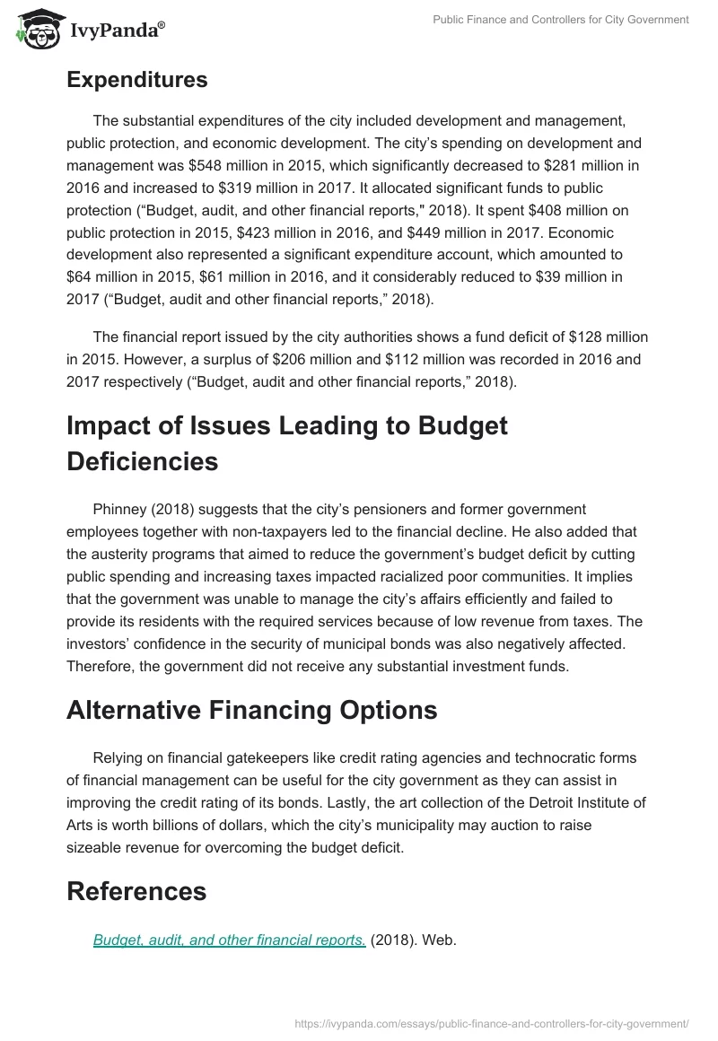 Public Finance and Controllers for City Government. Page 2
