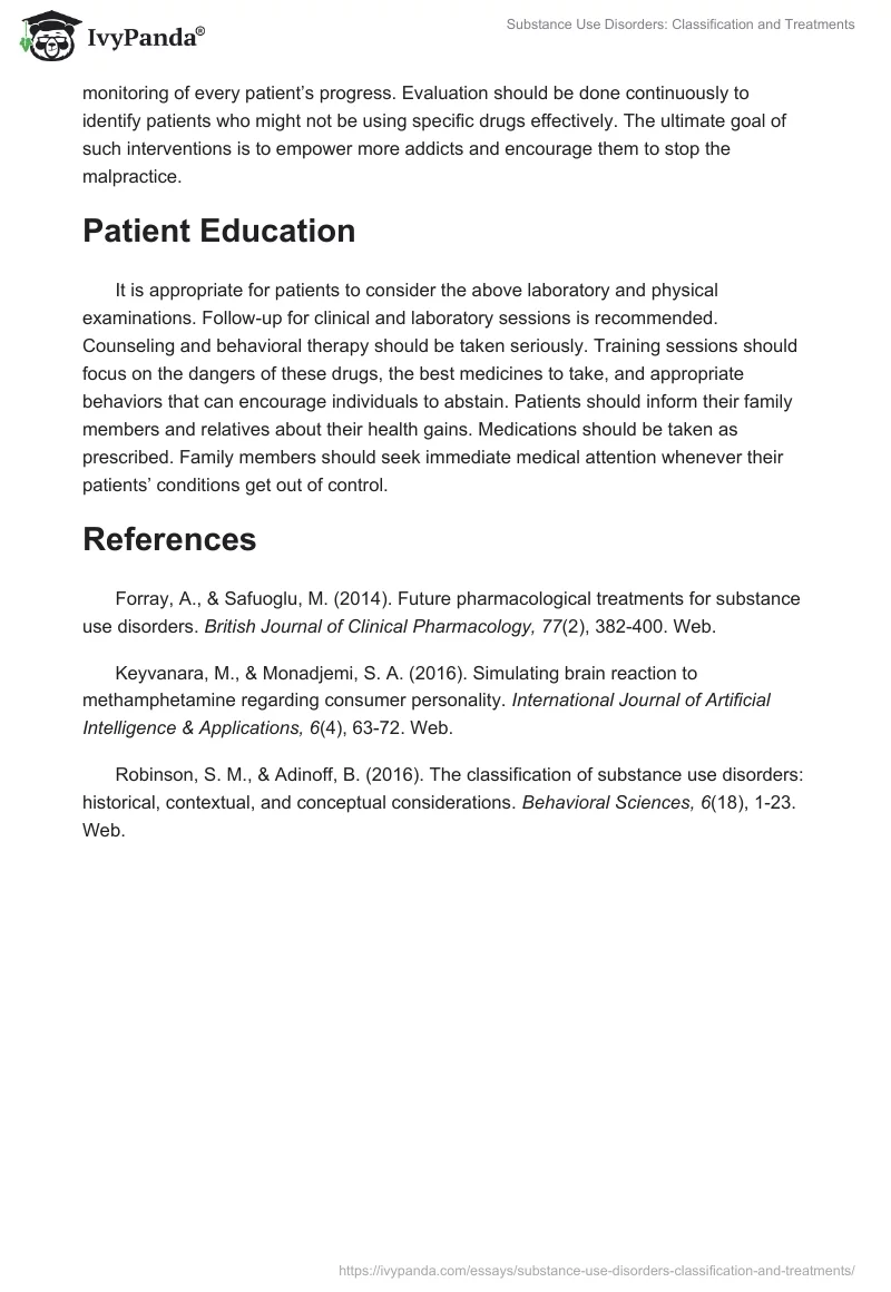 Substance Use Disorders: Classification and Treatments. Page 4