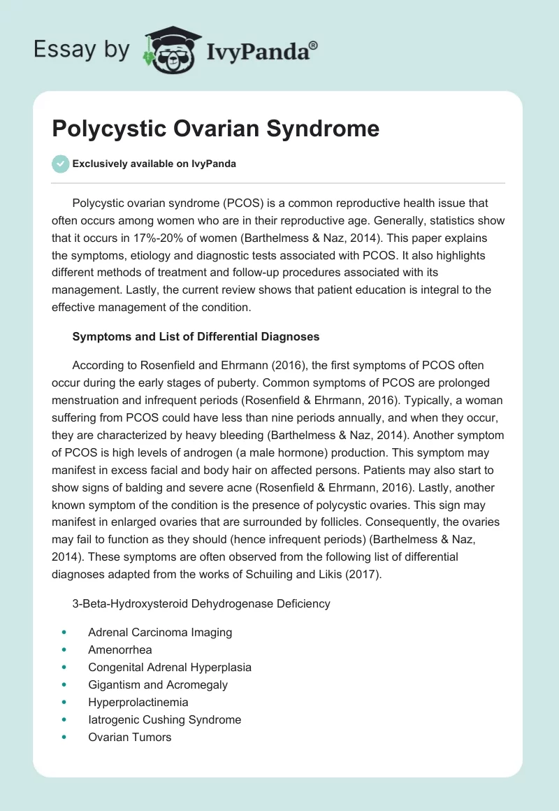 Polycystic Ovarian Syndrome. Page 1