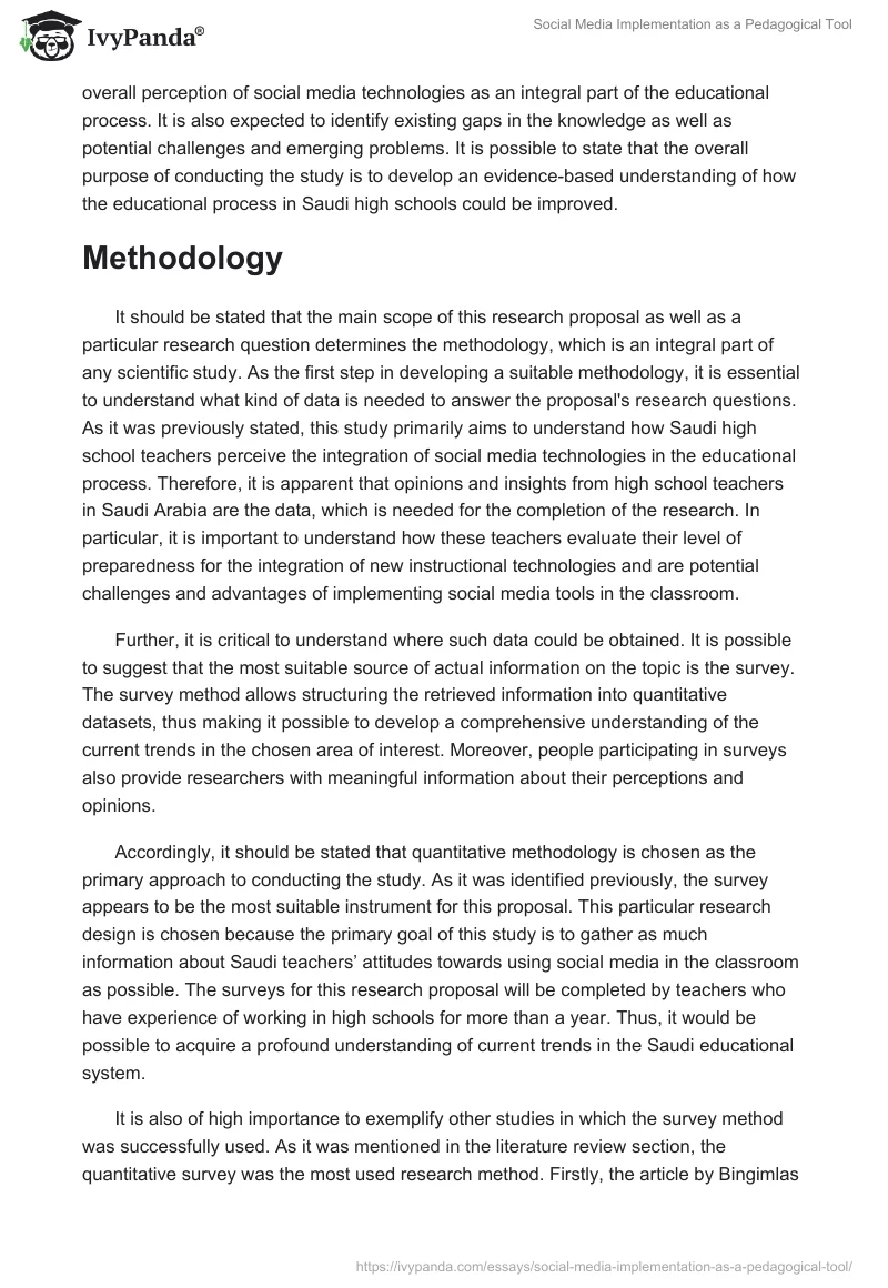 Social Media Implementation as a Pedagogical Tool. Page 2