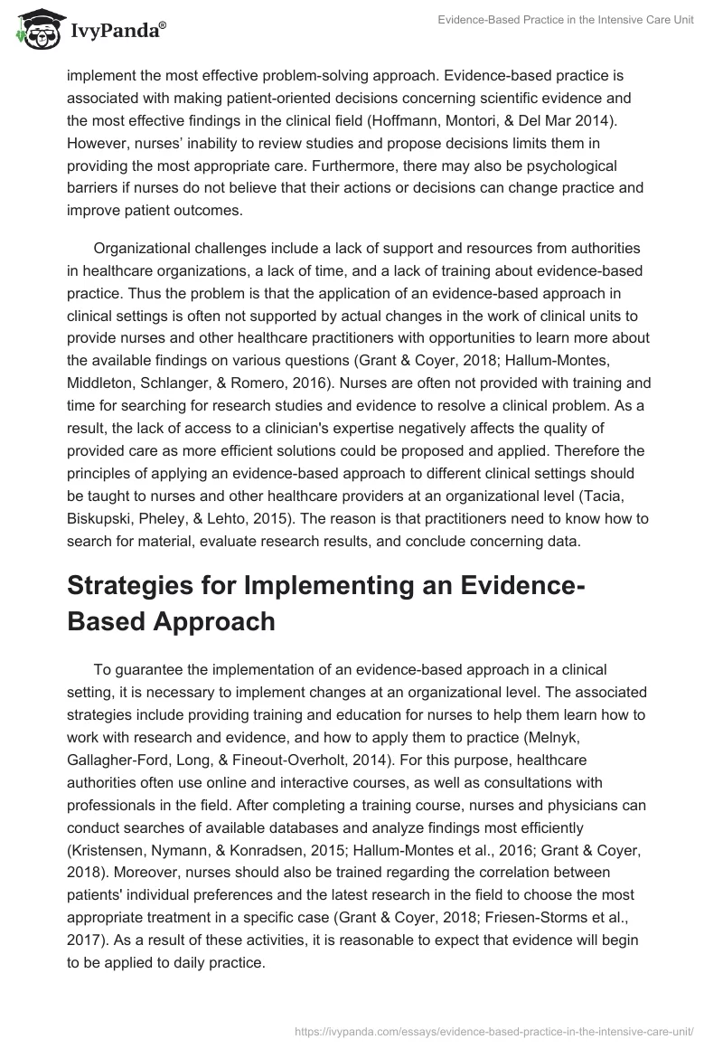 Evidence-Based Practice in the Intensive Care Unit. Page 2