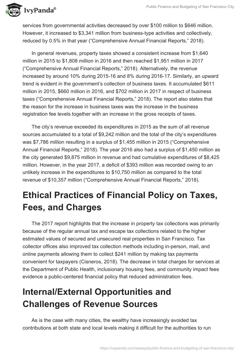Public Finance and Budgeting of San Francisco City. Page 2