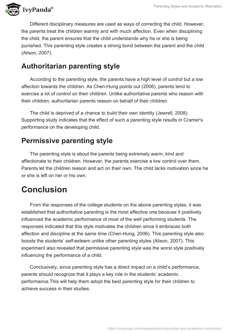 Parenting Styles and Academic Motivation. Page 3