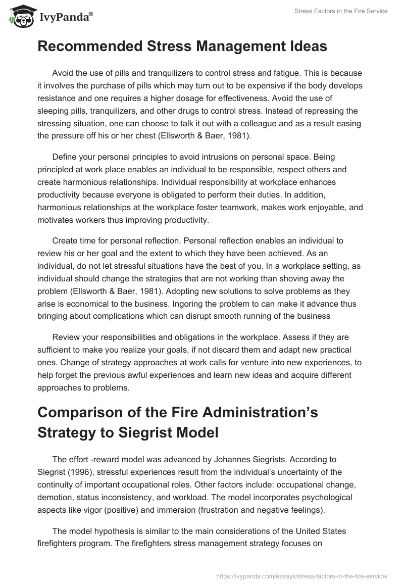 Stress Factors in the Fire Service. Page 4