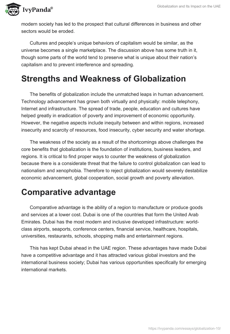 Globalization and Its Impact on the UAE. Page 2