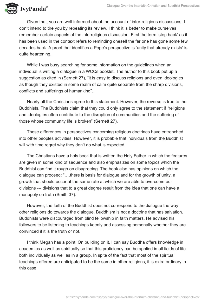 Dialogue Over the Interfaith Christian and Buddhist Perspectives. Page 2