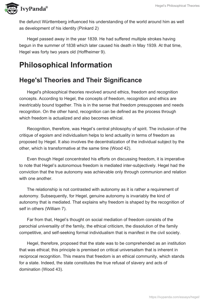 Hegel’s Philosophical Theories. Page 2