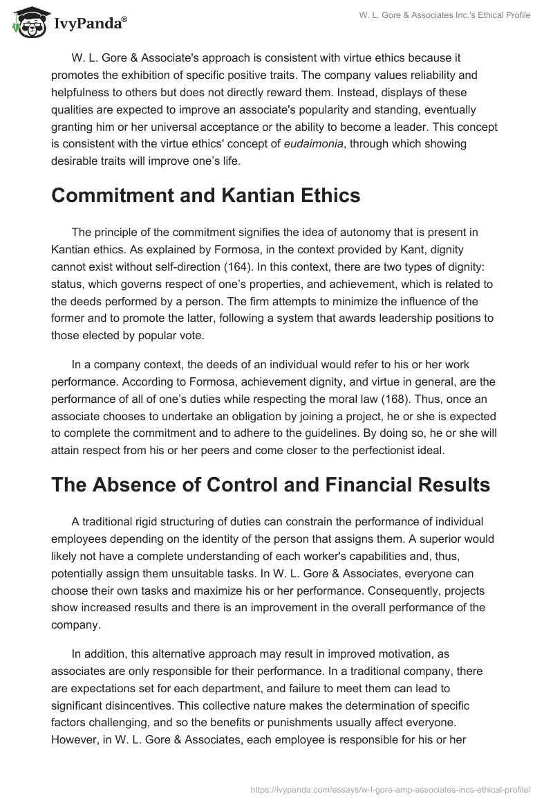 W. L. Gore & Associates Inc.'s Ethical Profile. Page 2
