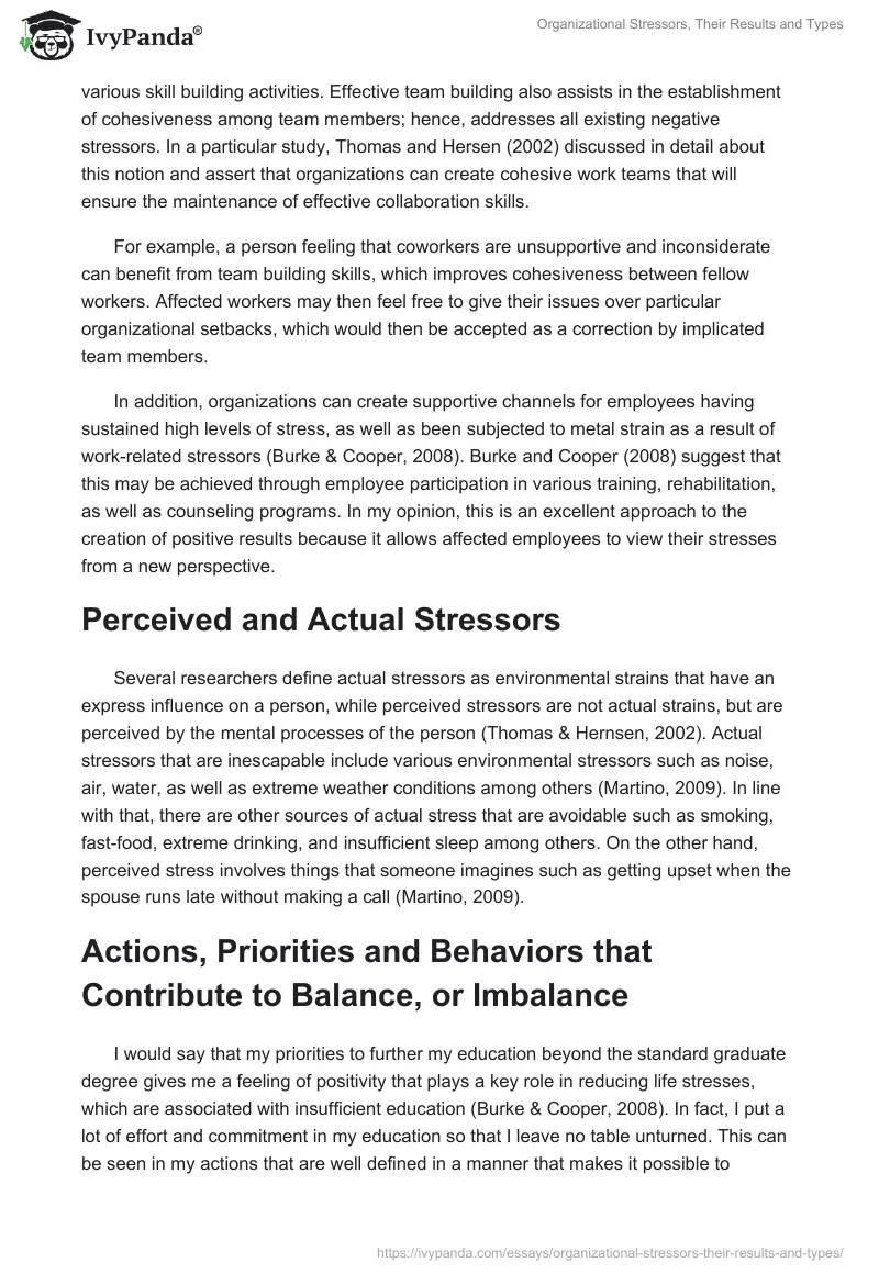 Organizational Stressors, Their Results and Types. Page 2