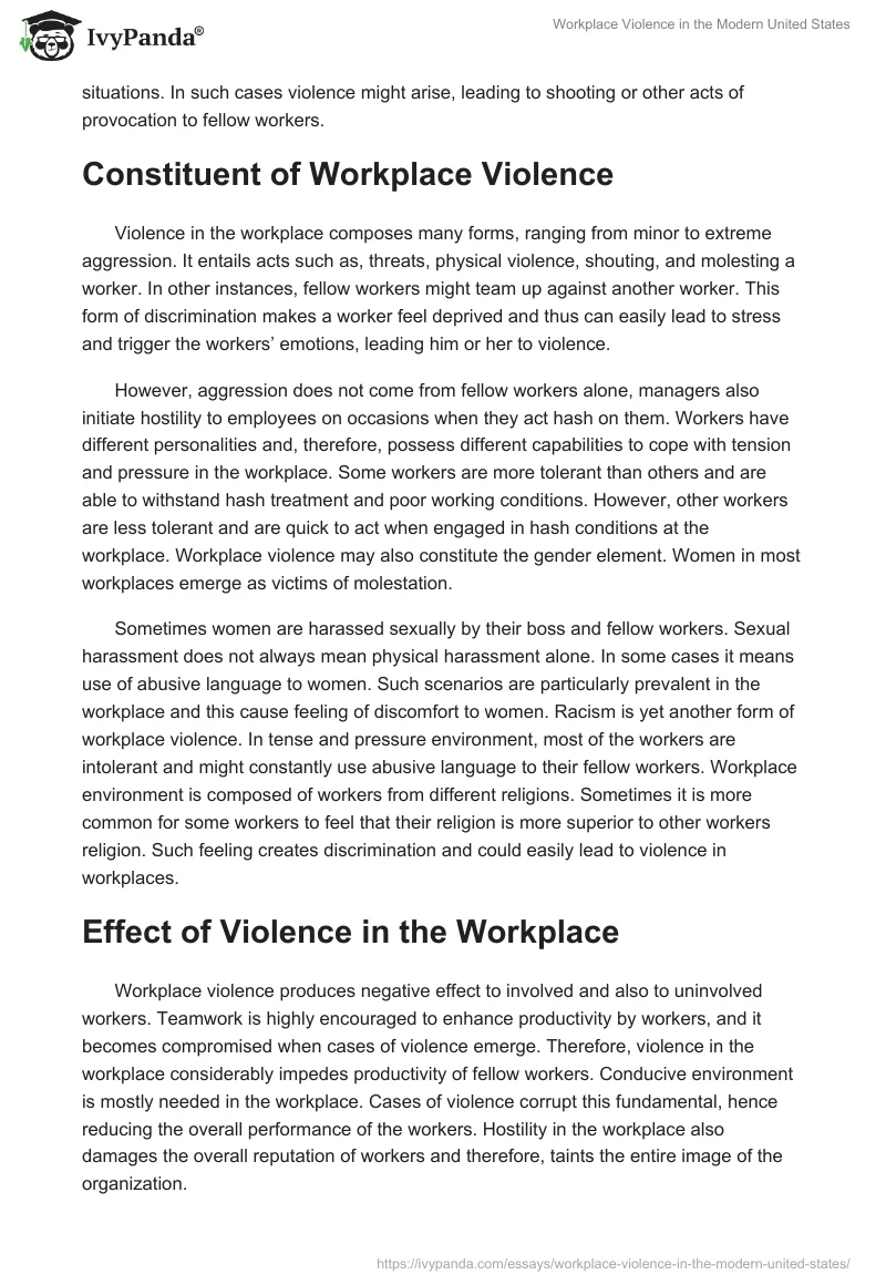 Workplace Violence in the Modern United States. Page 2