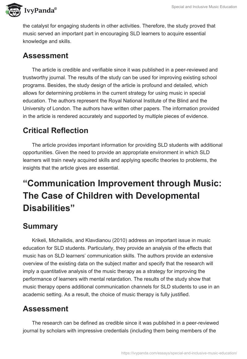 Special and Inclusive Music Education. Page 4