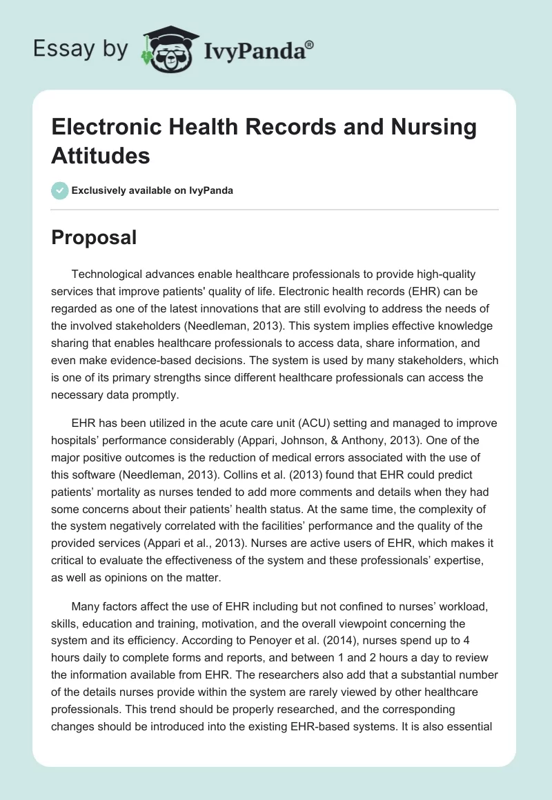 Electronic Health Records and Nursing Attitudes. Page 1