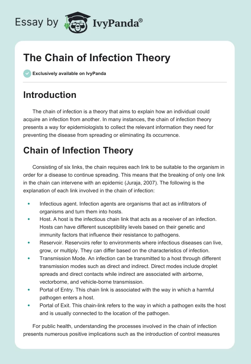 The Chain of Infection Theory. Page 1