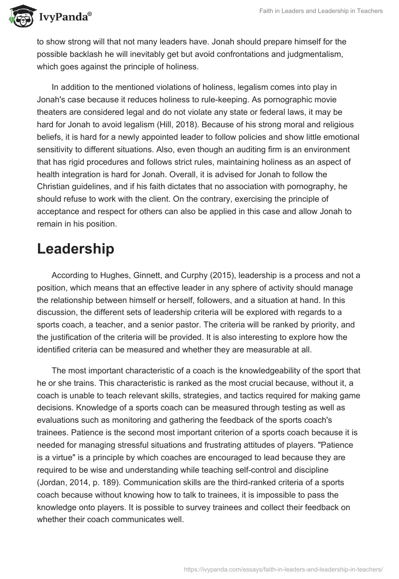 Faith in Leaders and Leadership in Teachers. Page 2