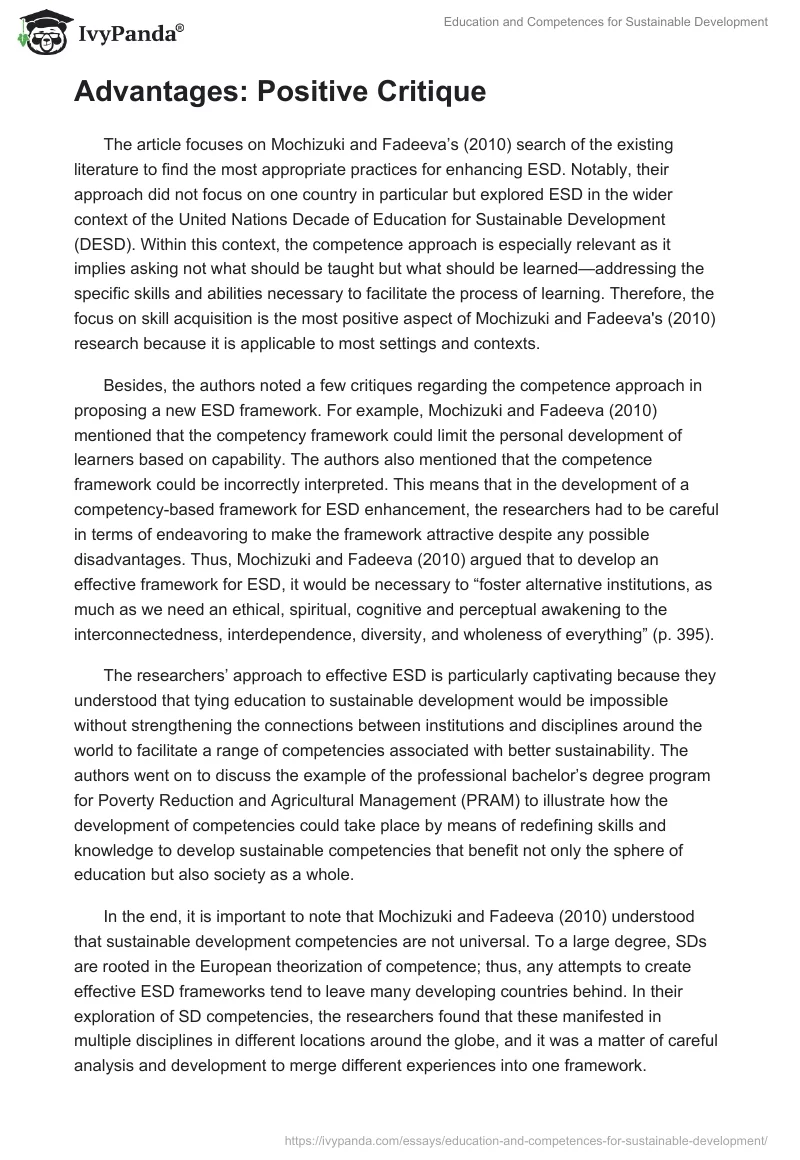 Education and Competences for Sustainable Development. Page 2