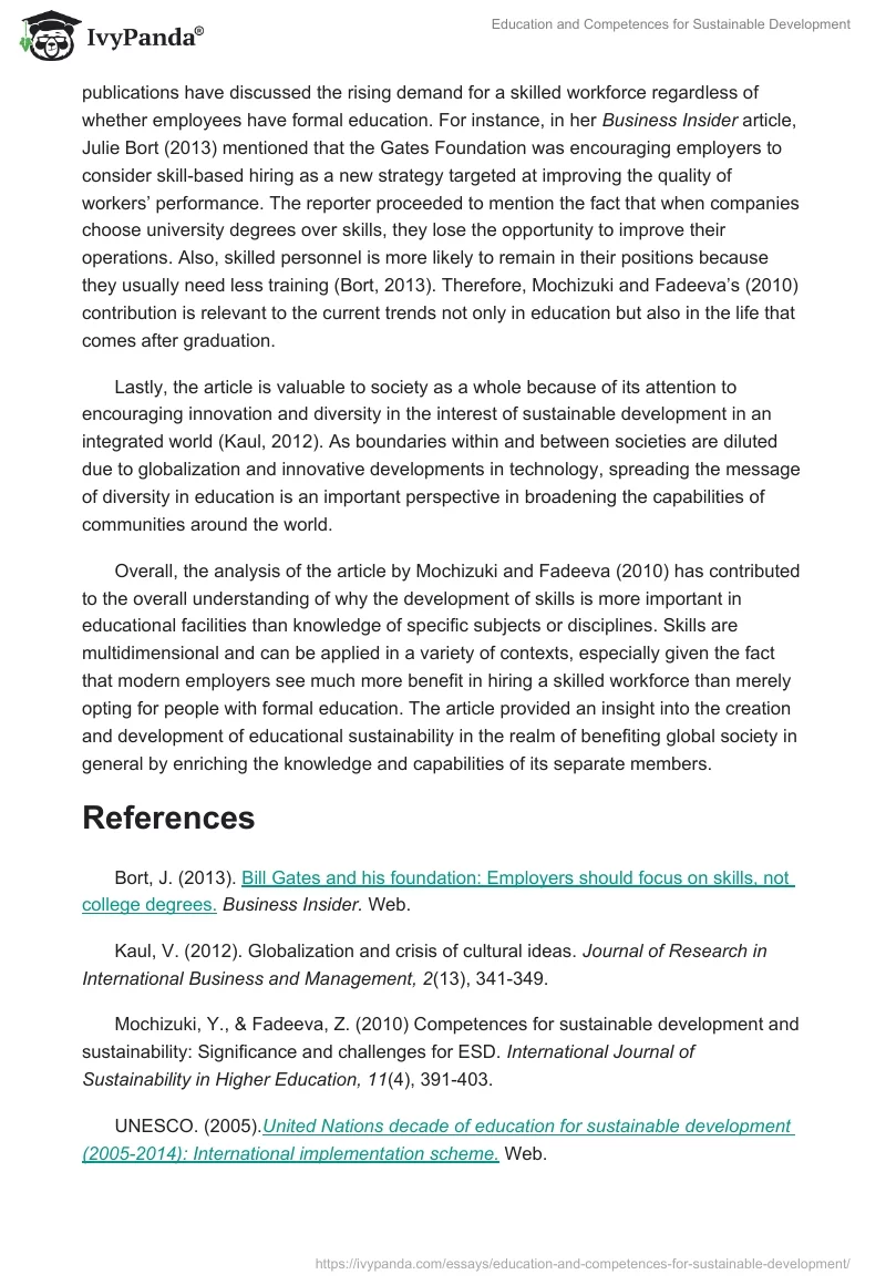 Education and Competences for Sustainable Development. Page 4