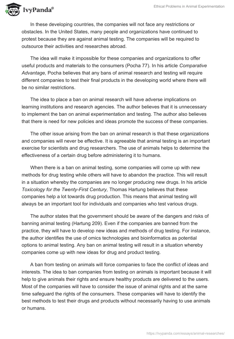 Ethical Problems in Animal Experimentation. Page 3
