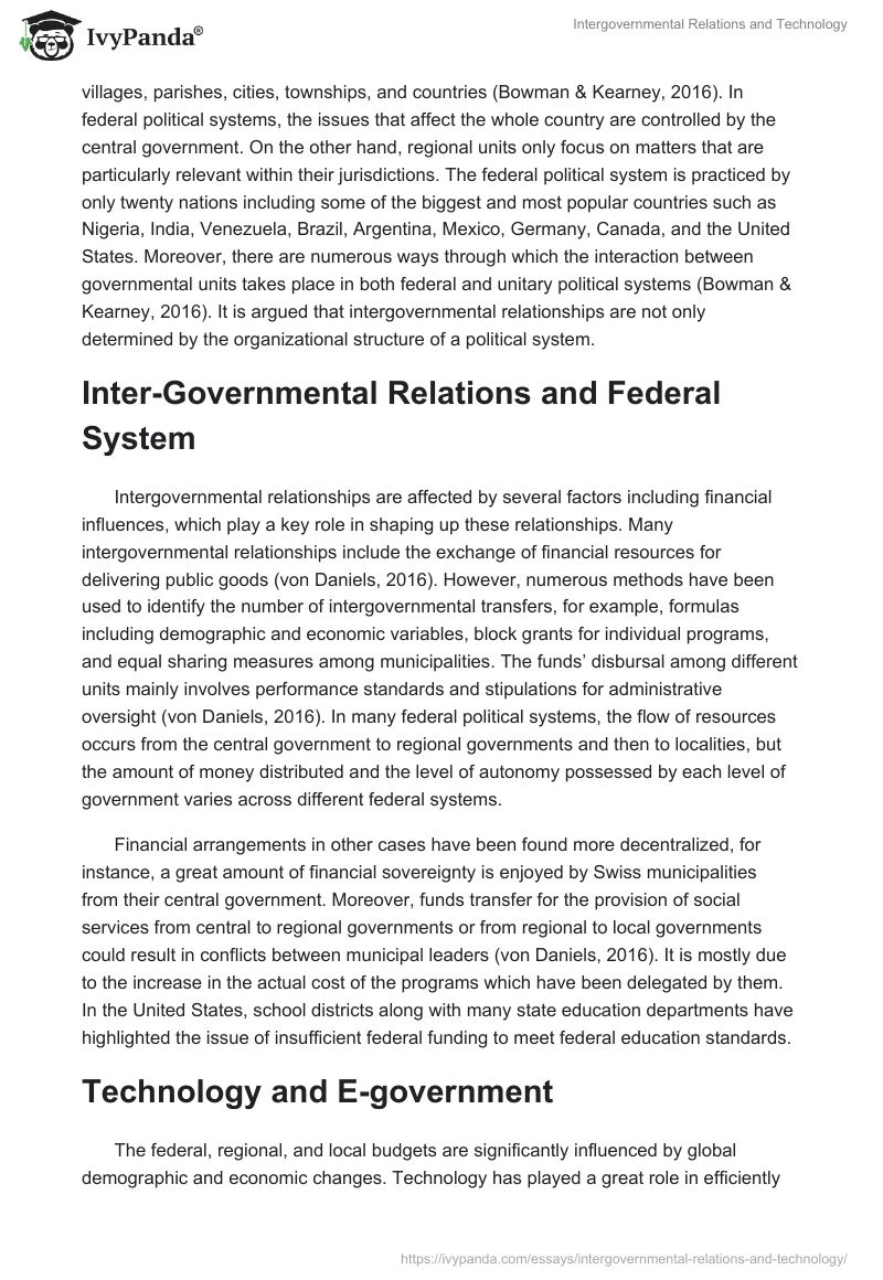 Intergovernmental Relations and Technology. Page 2