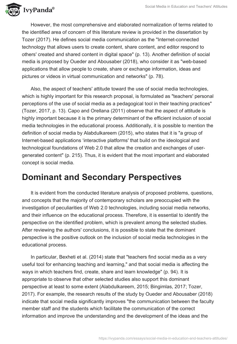 Social Media in Education and Teachers' Attitudes. Page 3