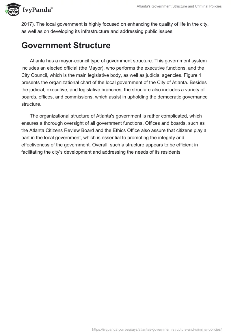 Atlanta's Government Structure and Criminal Policies. Page 2