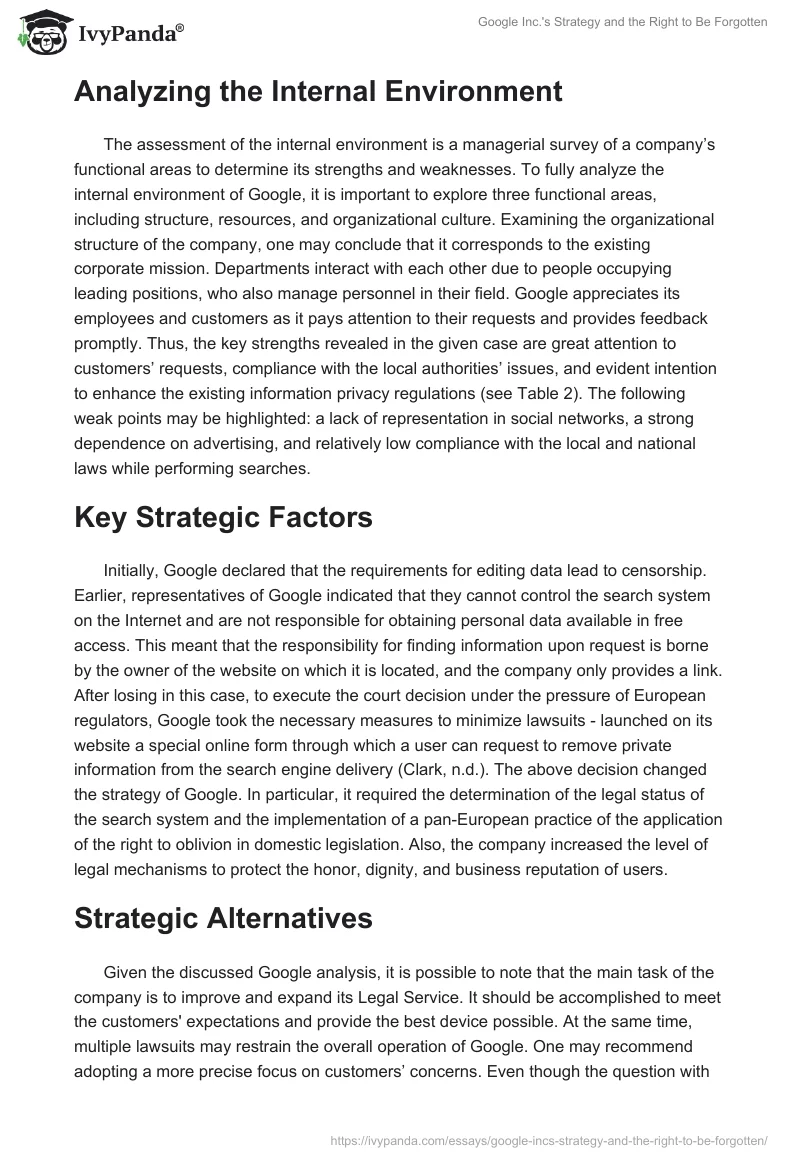 Google Inc.'s Strategy and the Right to Be Forgotten. Page 3