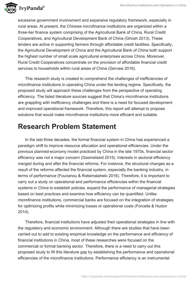 Microfinance Institutions and Operations in China. Page 3