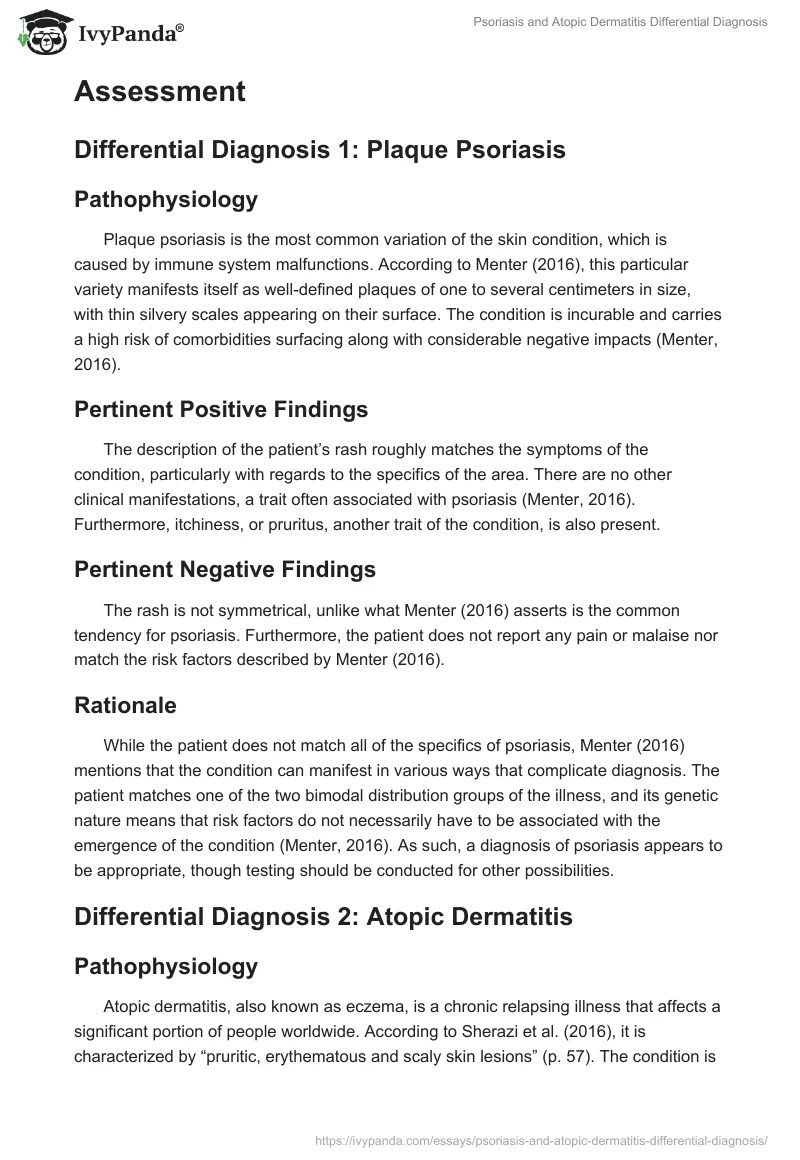 Psoriasis and Atopic Dermatitis Differential Diagnosis. Page 2