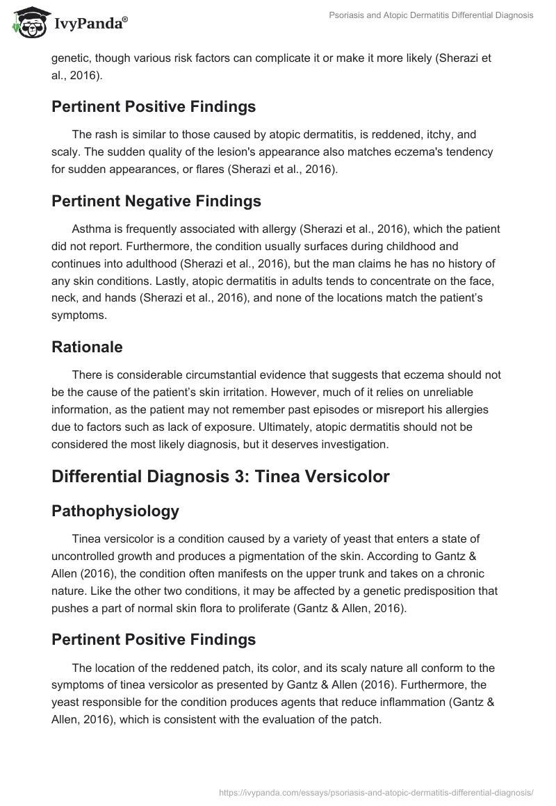 Psoriasis and Atopic Dermatitis Differential Diagnosis. Page 3