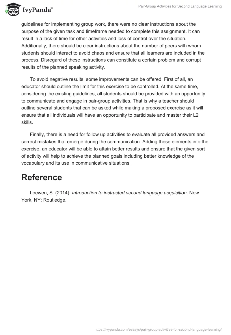 Pair-Group Activities for Second Language Learning. Page 2