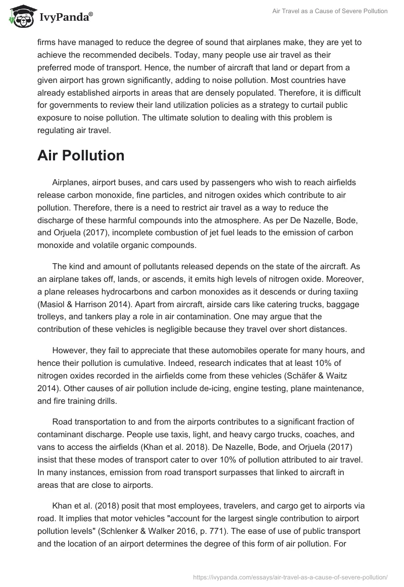 Air Travel as a Cause of Severe Pollution. Page 3