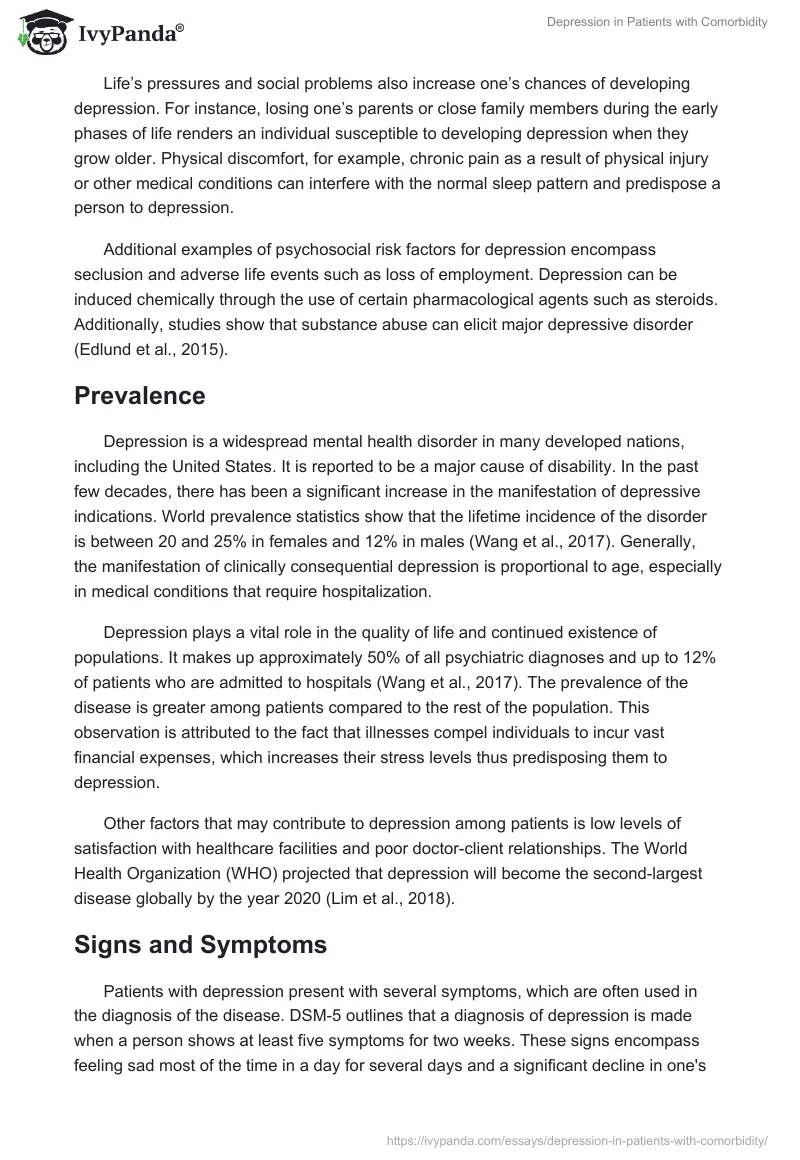 Depression in Patients with Comorbidity. Page 2
