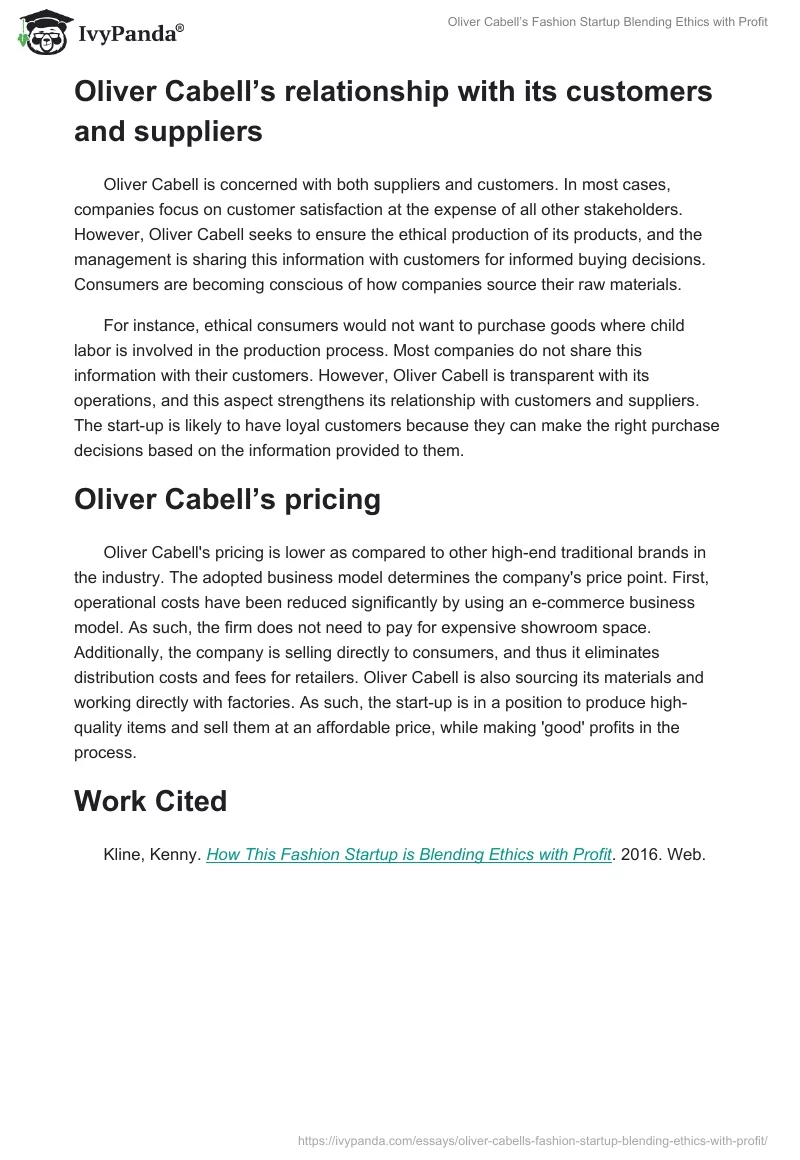 Oliver Cabell’s Fashion Startup Blending Ethics with Profit. Page 3
