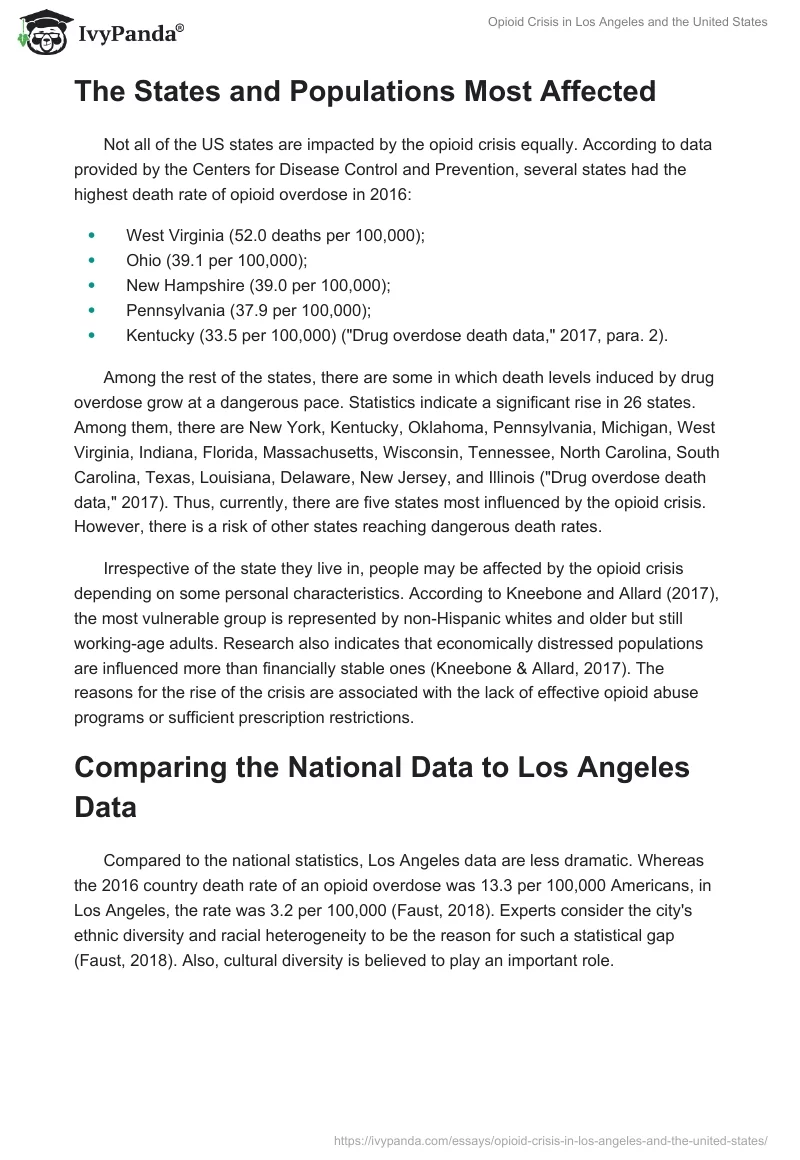 Opioid Crisis in Los Angeles and the United States. Page 2