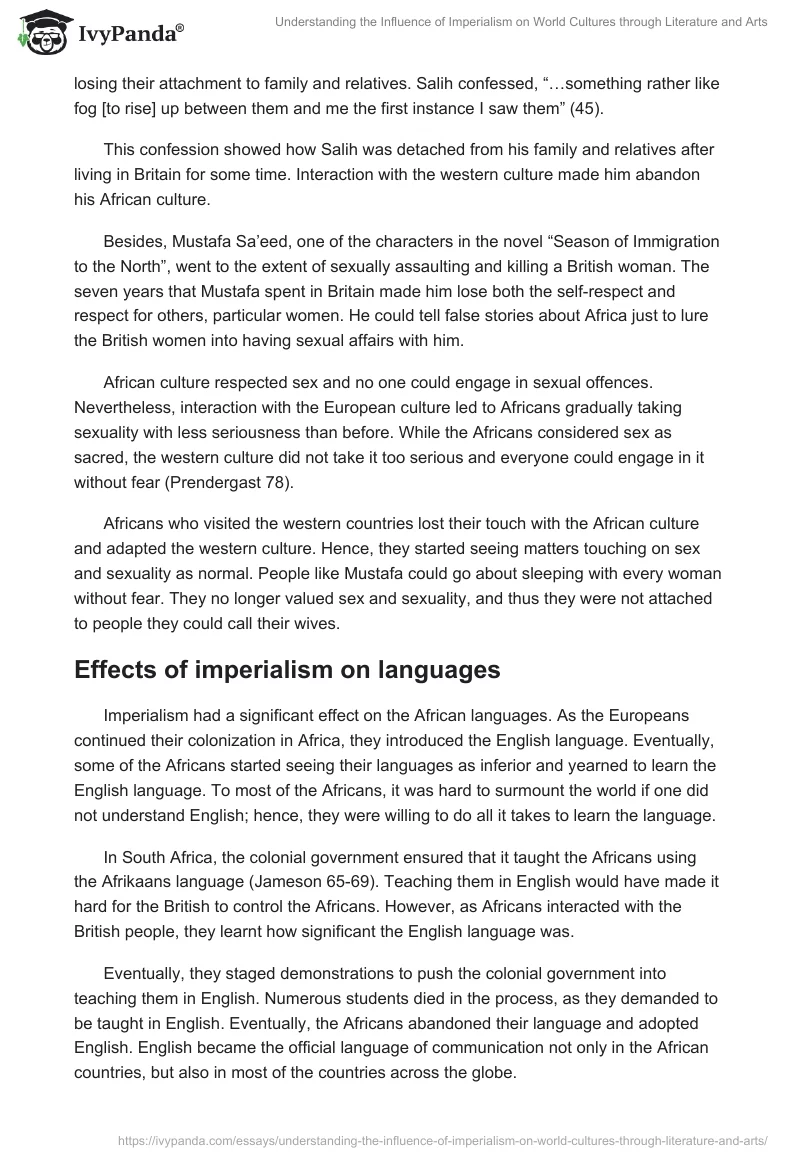 Understanding the Influence of Imperialism on World Cultures through Literature and Arts. Page 2