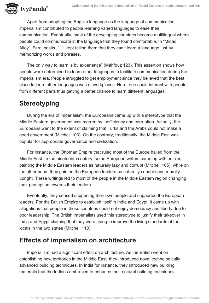 Understanding the Influence of Imperialism on World Cultures through Literature and Arts. Page 3