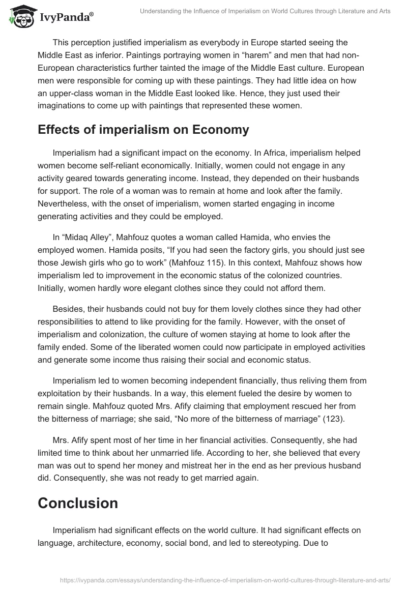 Understanding the Influence of Imperialism on World Cultures through Literature and Arts. Page 5
