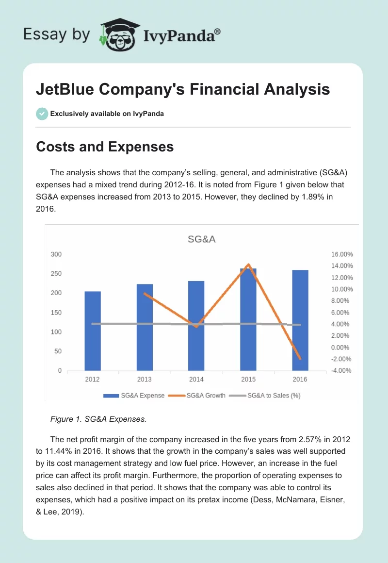 JetBlue Company's Financial Analysis. Page 1