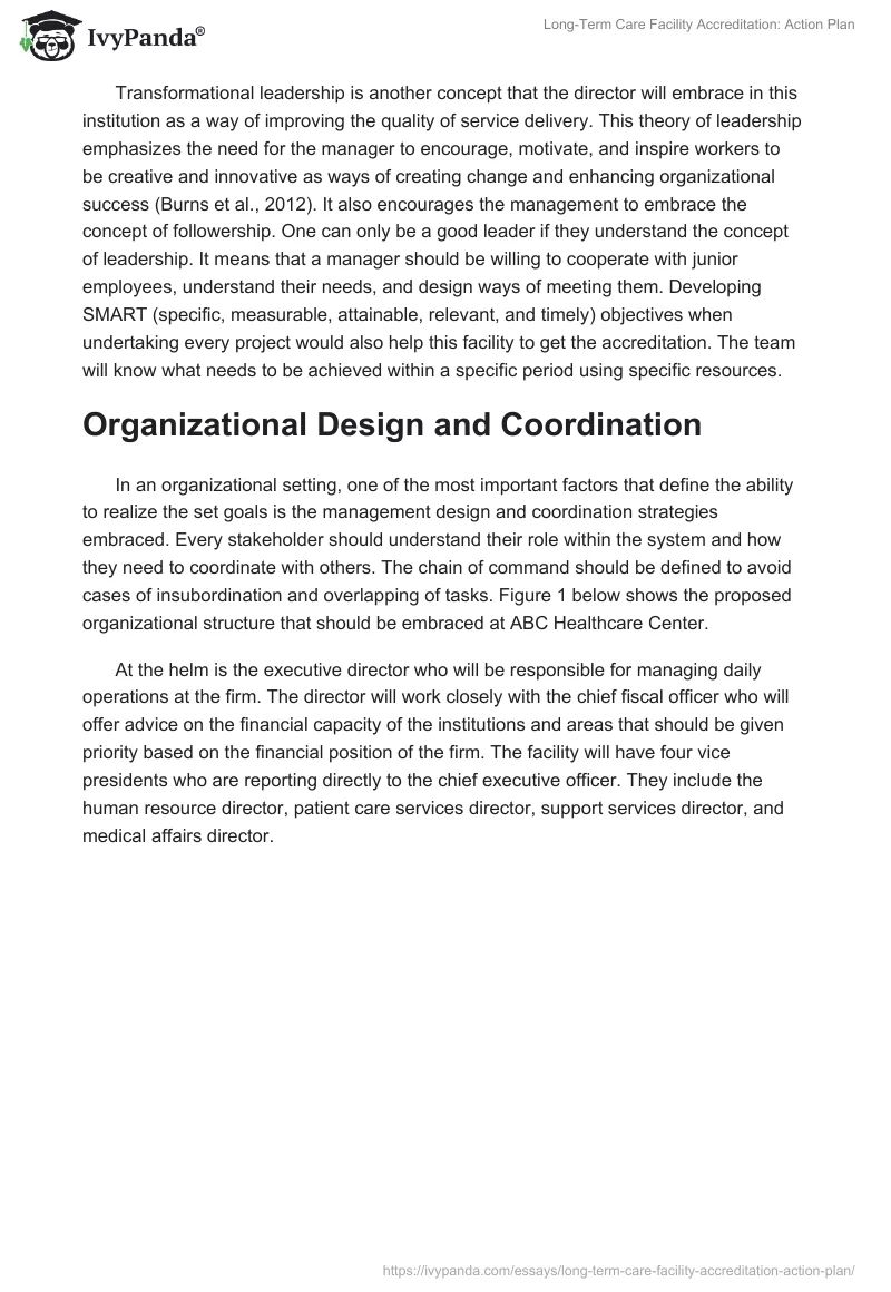 Long-Term Care Facility Accreditation: Action Plan. Page 3