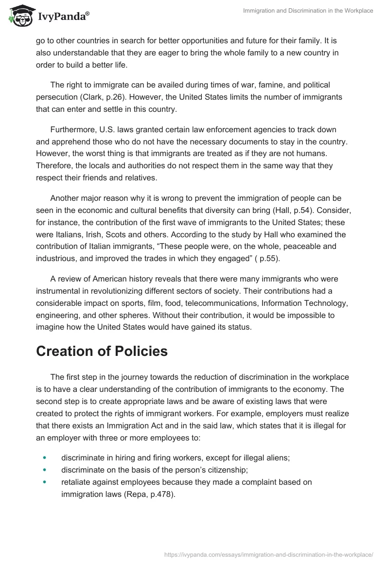 Immigration and Discrimination in the Workplace. Page 3