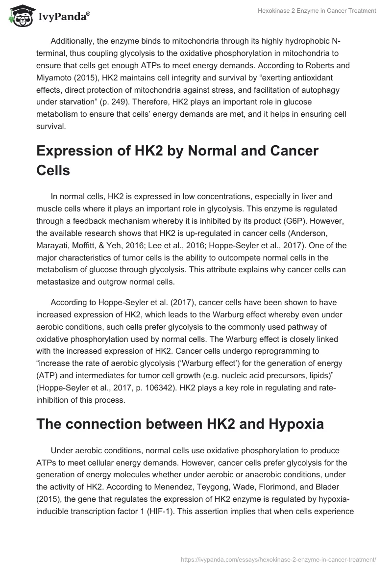 Hexokinase 2 Enzyme in Cancer Treatment. Page 3