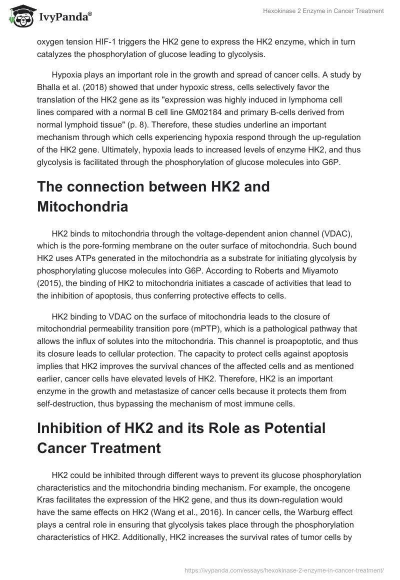 Hexokinase 2 Enzyme in Cancer Treatment. Page 4