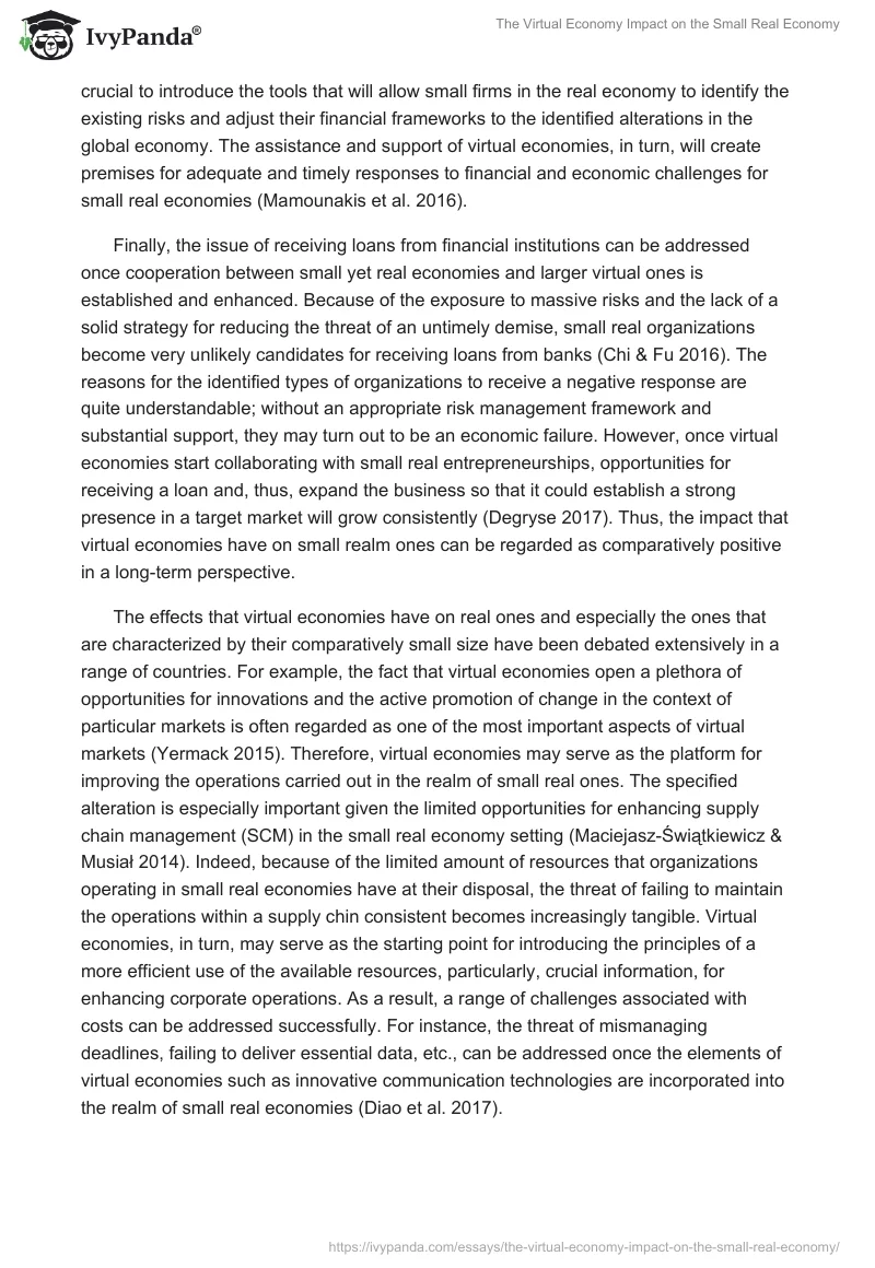 The Virtual Economy Impact on the Small Real Economy. Page 3
