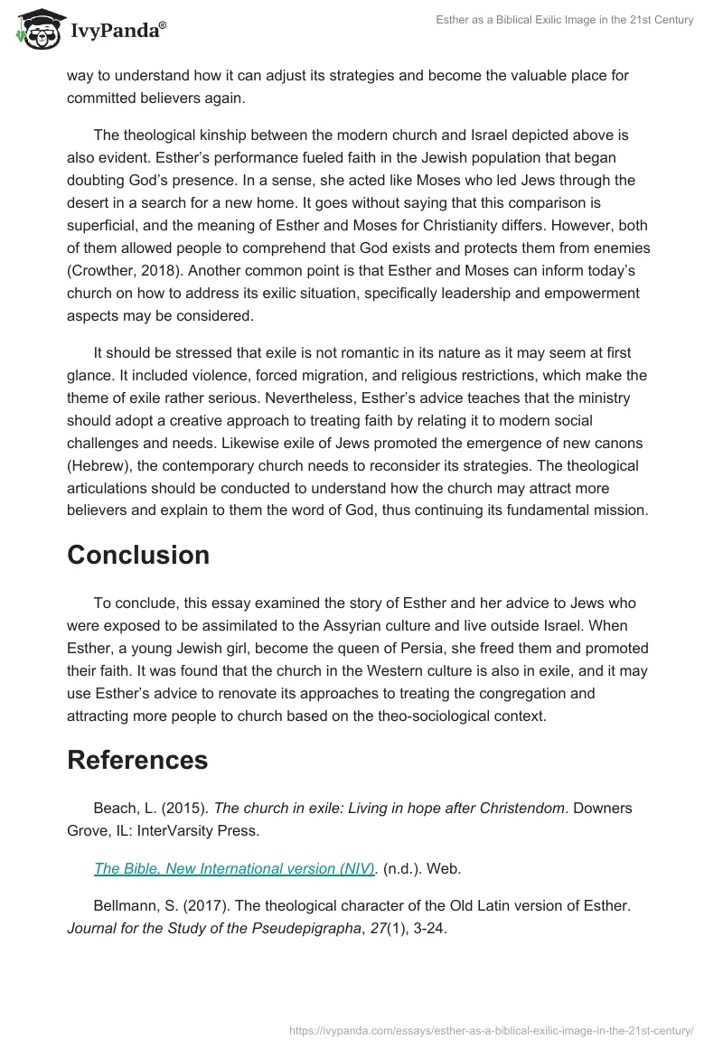 Esther as a Biblical Exilic Image in the 21st Century. Page 3