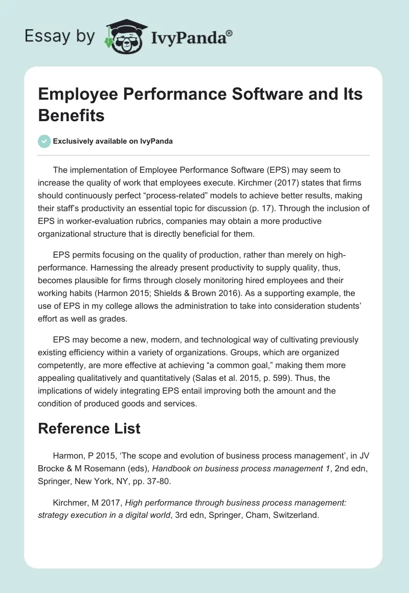 Employee Performance Software and Its Benefits. Page 1