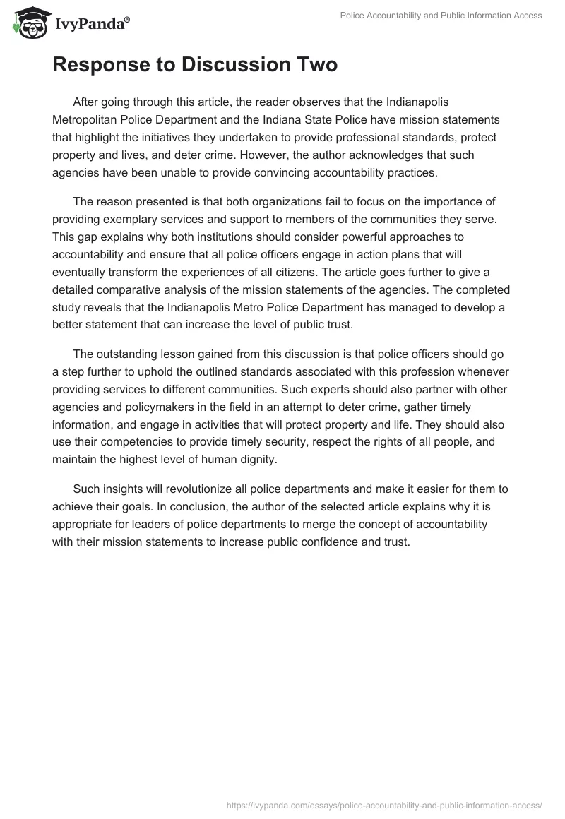 Police Accountability and Public Information Access. Page 2