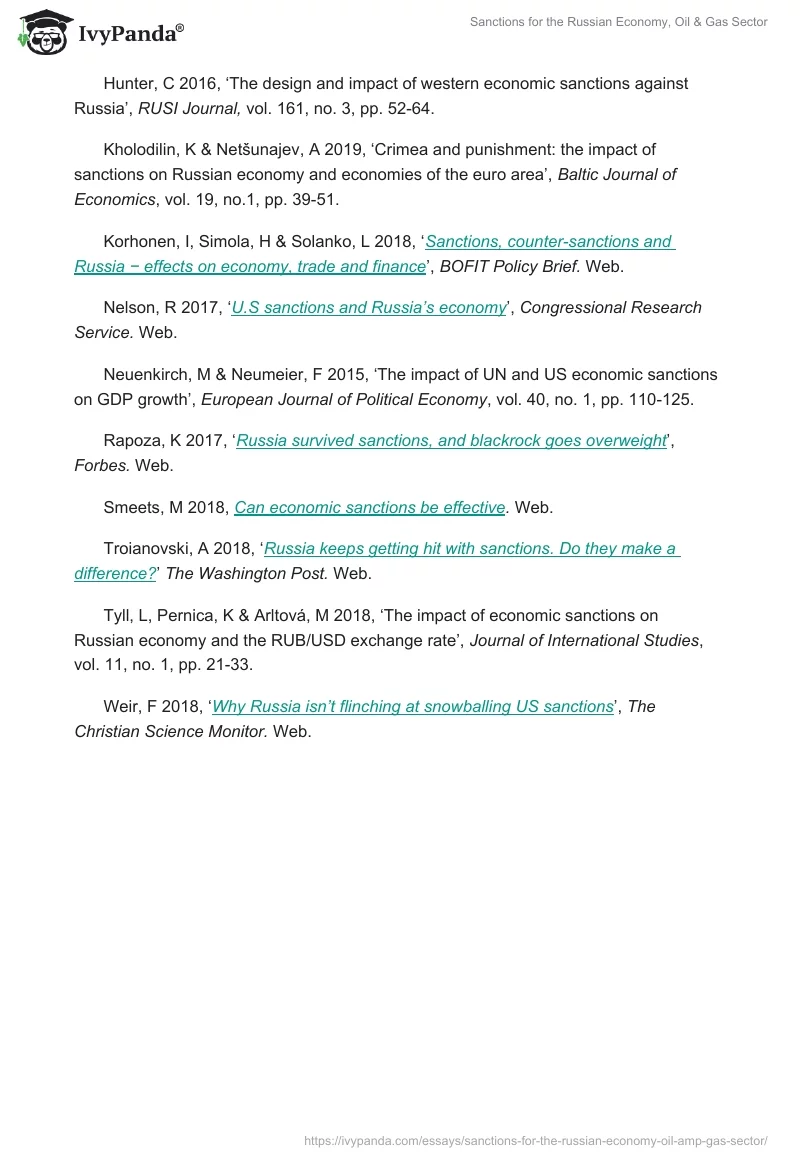Sanctions for the Russian Economy, Oil & Gas Sector. Page 5