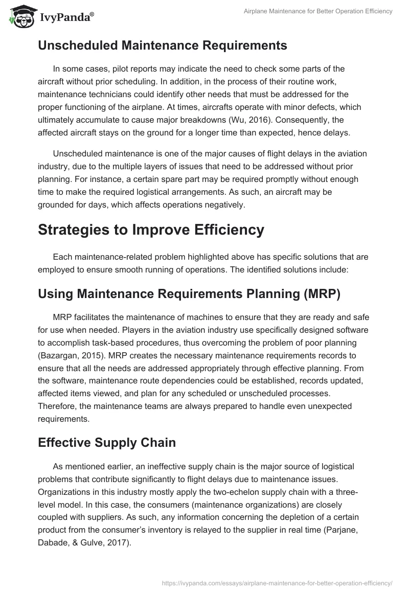 Airplane Maintenance for Better Operation Efficiency. Page 3