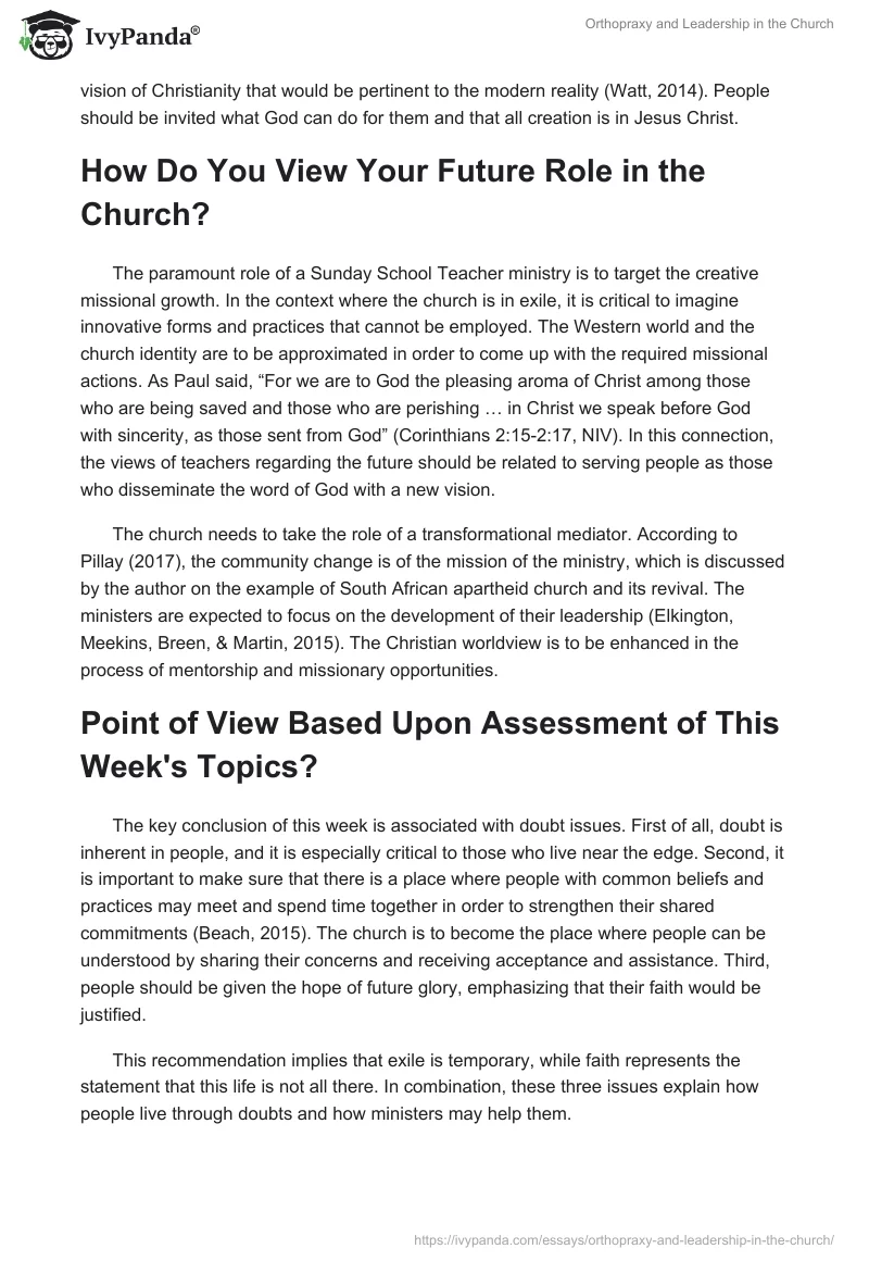 Orthopraxy and Leadership in the Church. Page 2